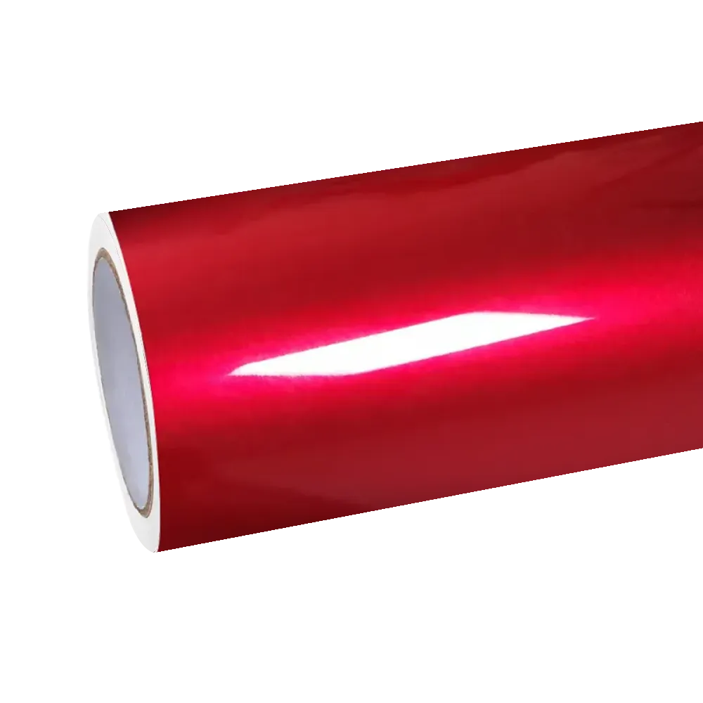 Gloss metallic vampire red wrap in bright directional light