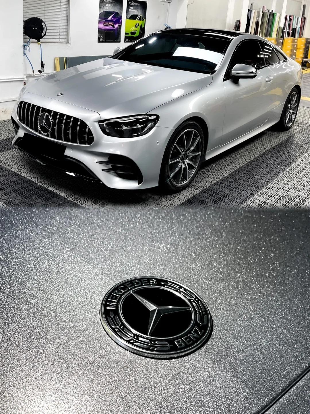 Gloss Metallic Diamond Silver Car Vinyl Wrap