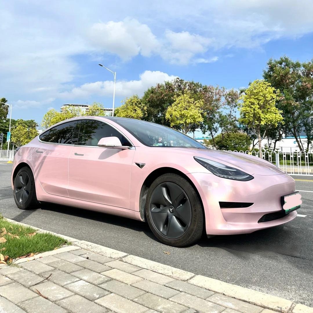 Gloss Metallic Rainbow Laser Light Pink Car Vinyl Wrap