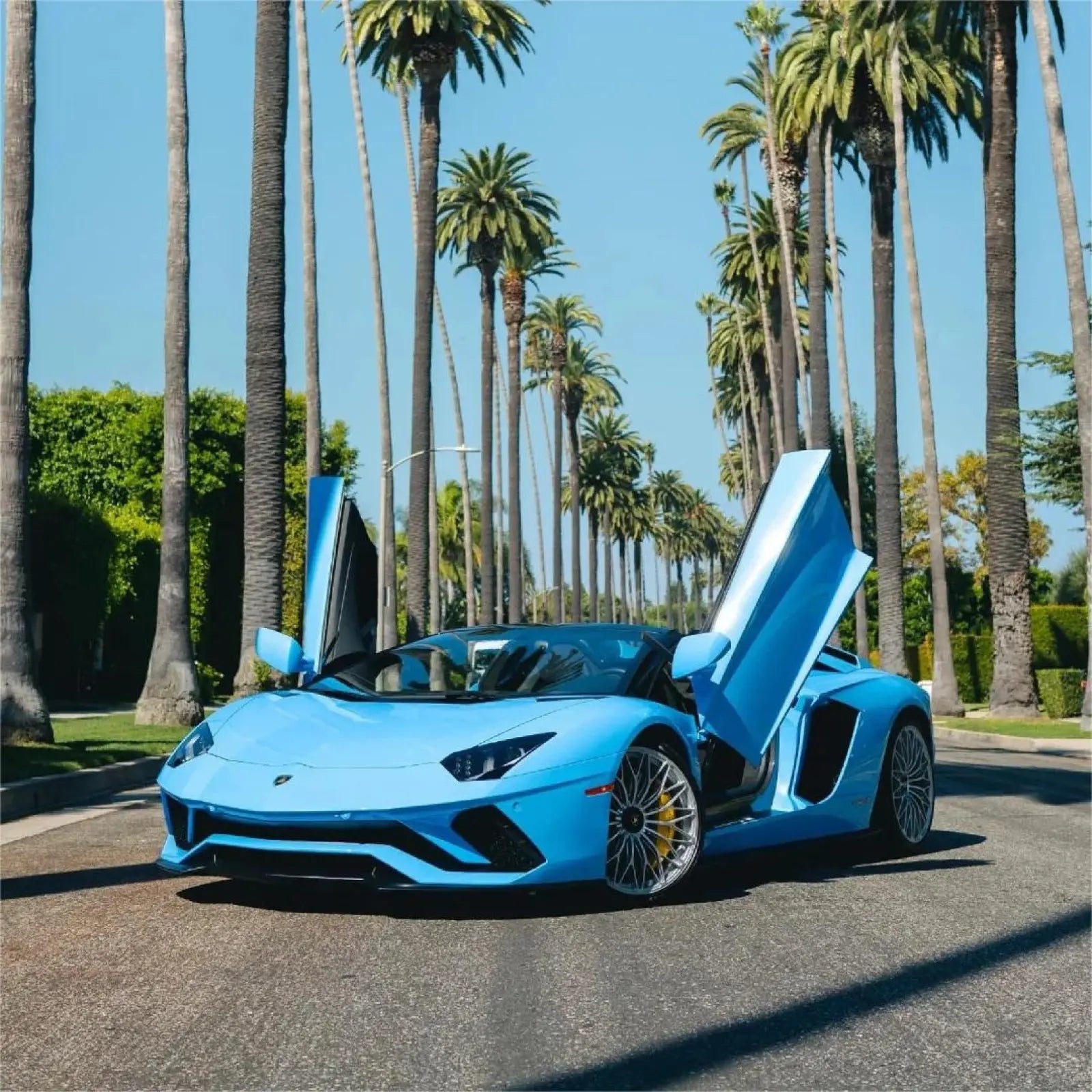 Gloss Light Sky Blue Car Vinyl Wrap PET