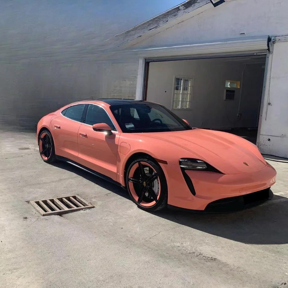 Gloss Salmon Pink Car Vinyl Wrap