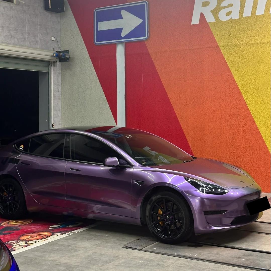 Gloss Liquid Russet Purple Car Vinyl Wrap PET