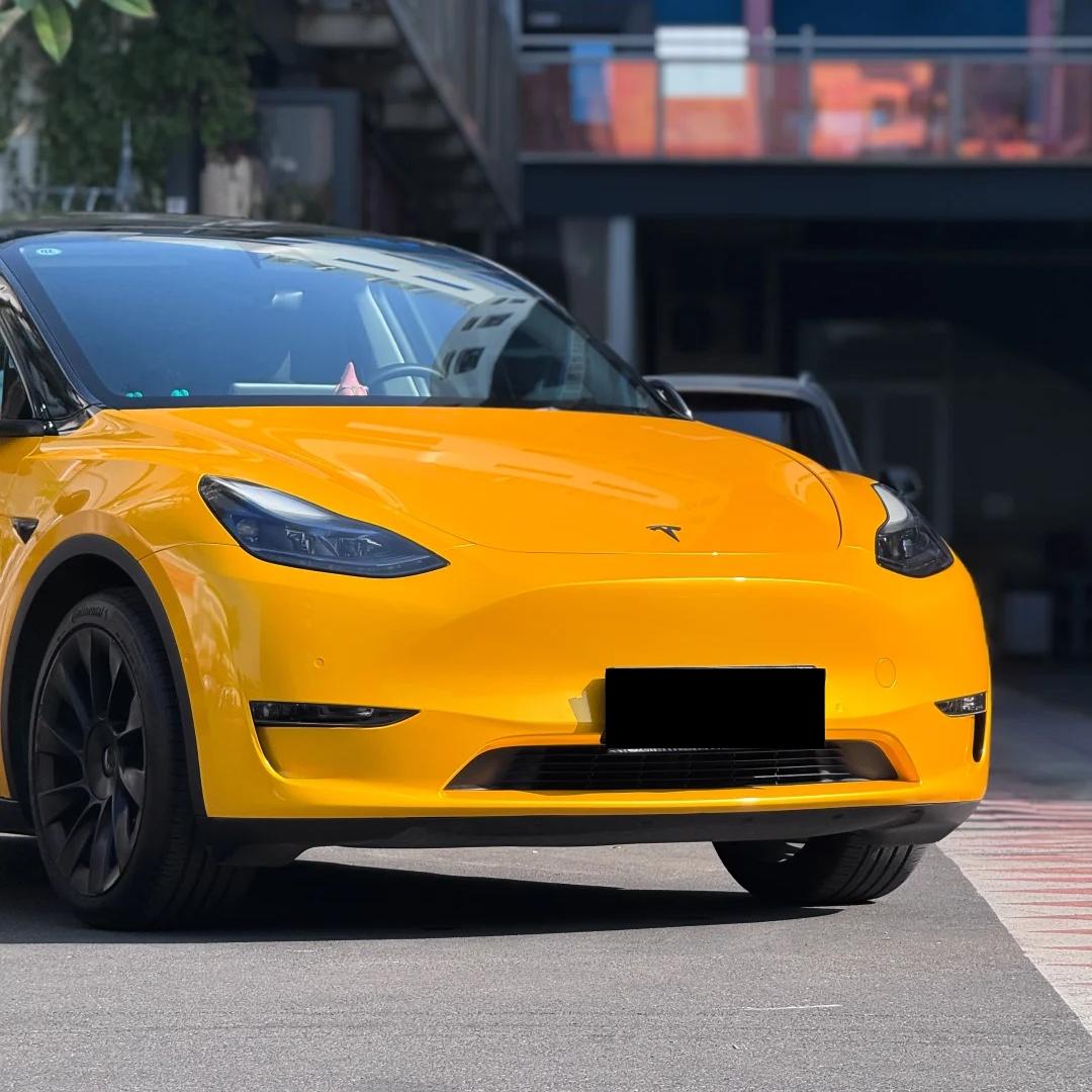 Gloss Metallic Golden Yellow Car Vinyl Wrap