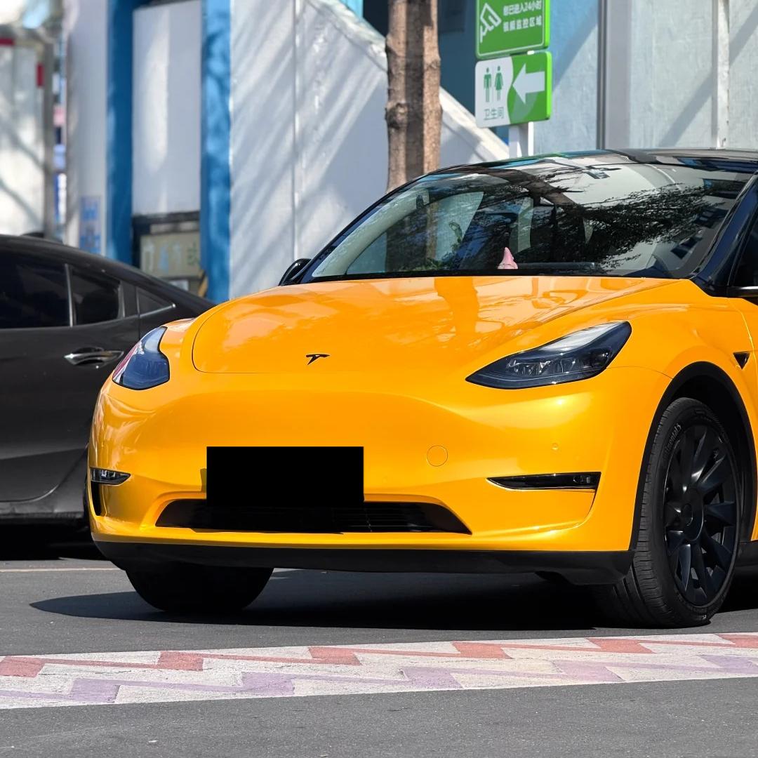 Gloss Metallic Golden Yellow Car Vinyl Wrap