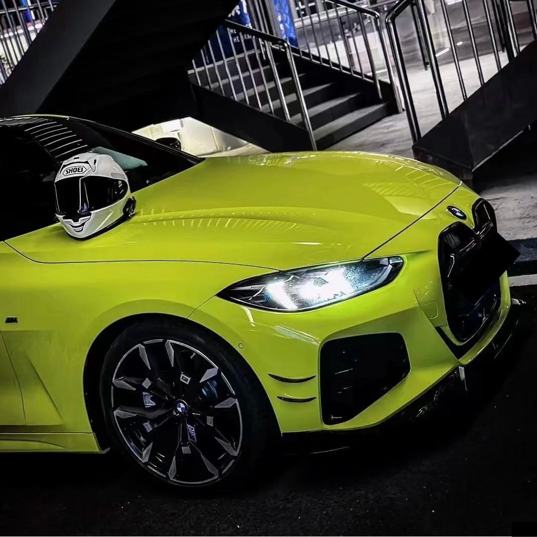 TPU Glossy Acid Lime Green Colored PPF Paint Protection Film
