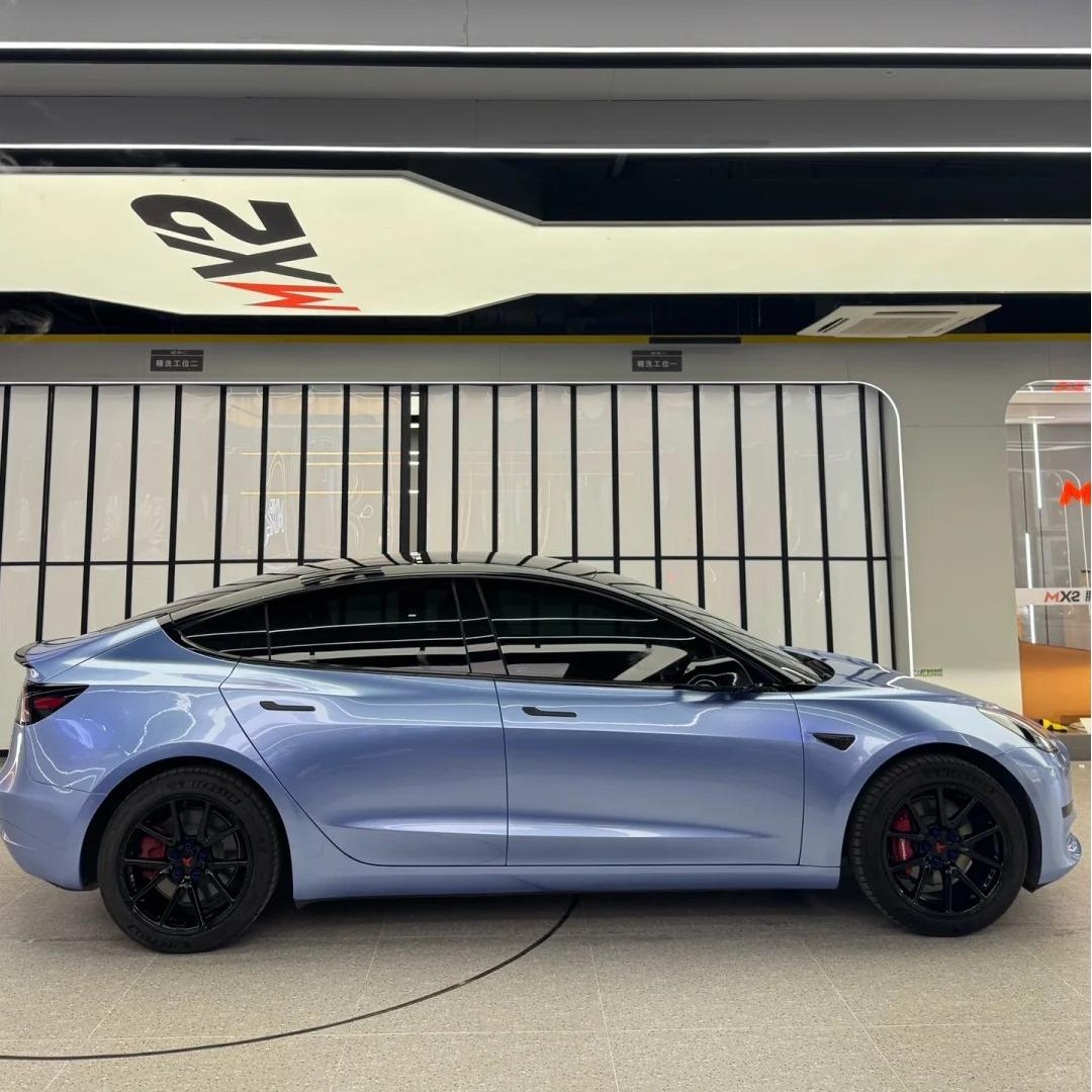 Gloss Metallic Mist Blue Car Vinyl Wrap