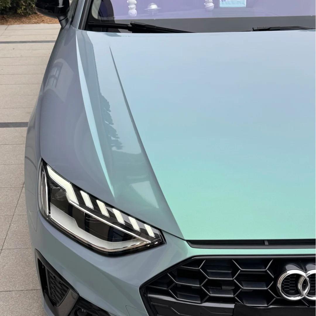 Glossy Twin Candy Grey Green Color Fliper Car Vinyl Wrap