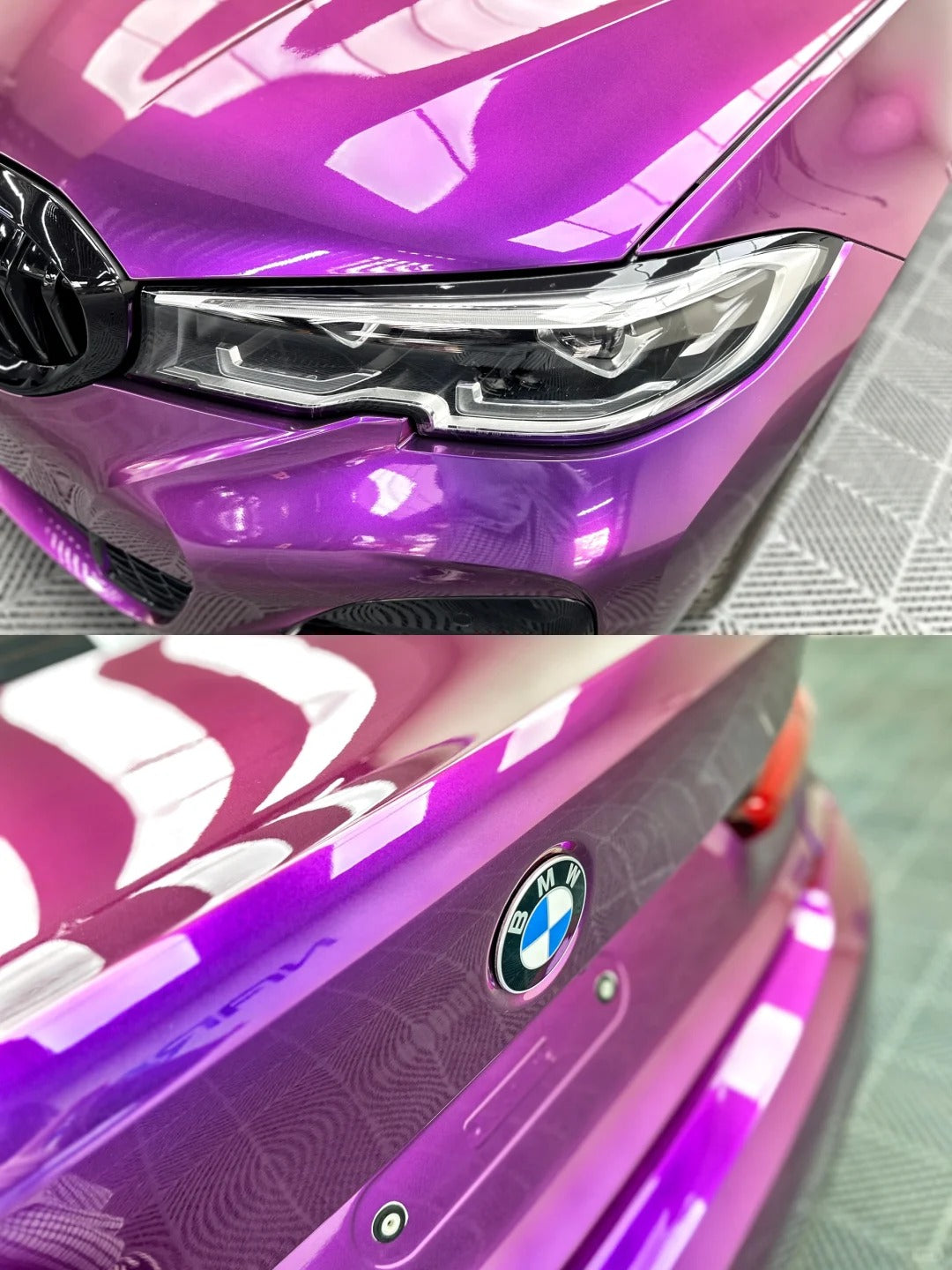 Gloss Metallic Grape Purple Car Vinyl Wrap PET