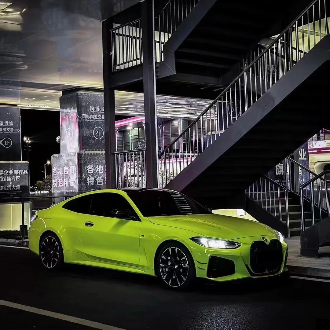 TPU Glossy Acid Lime Green Colored PPF Paint Protection Film