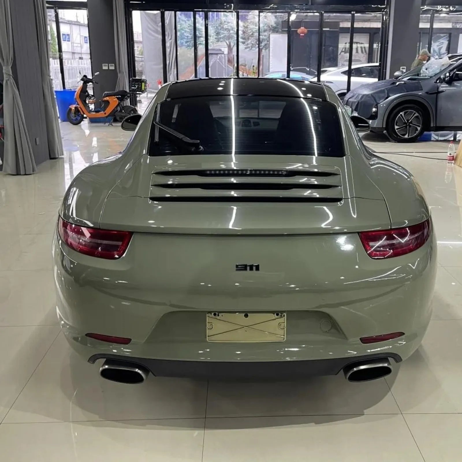Super Glossy Khaki Green Car Vinyl Wrap PET
