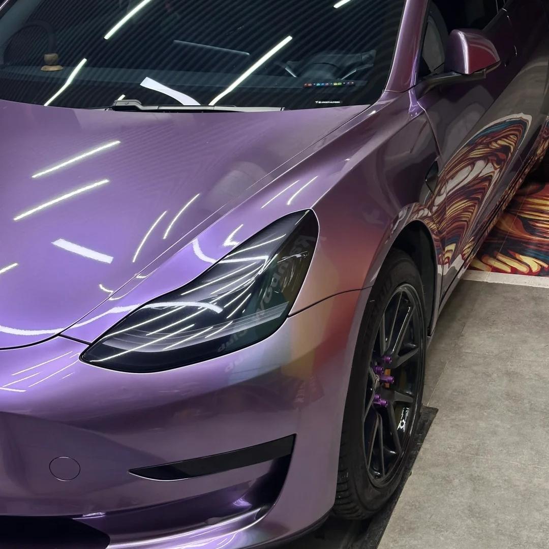 Gloss Liquid Russet Purple Car Vinyl Wrap PET