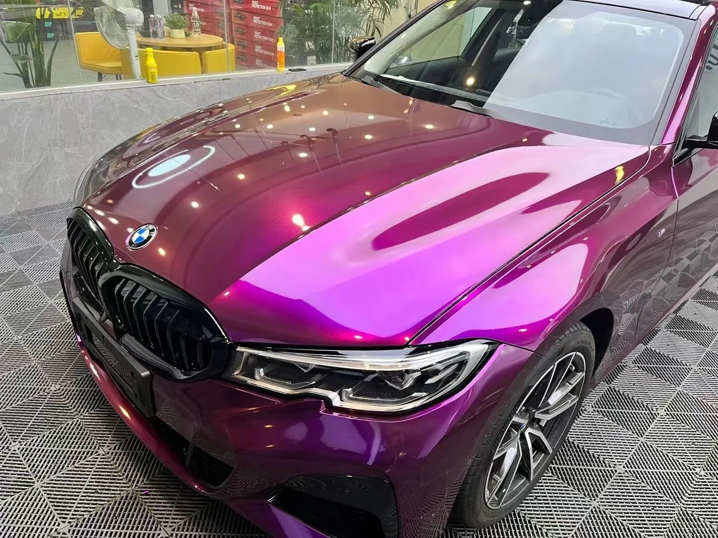 Gloss Metallic Grape Purple Car Vinyl Wrap PET