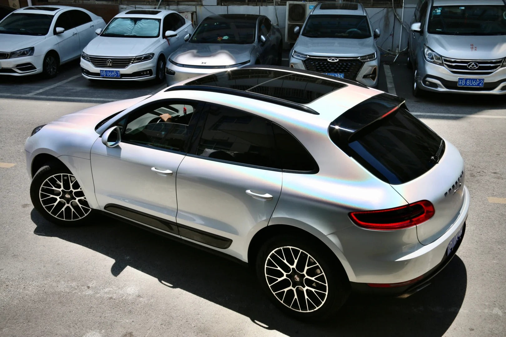Gloss Metallic Rainbow Laser White Car Vinyl Wrap
