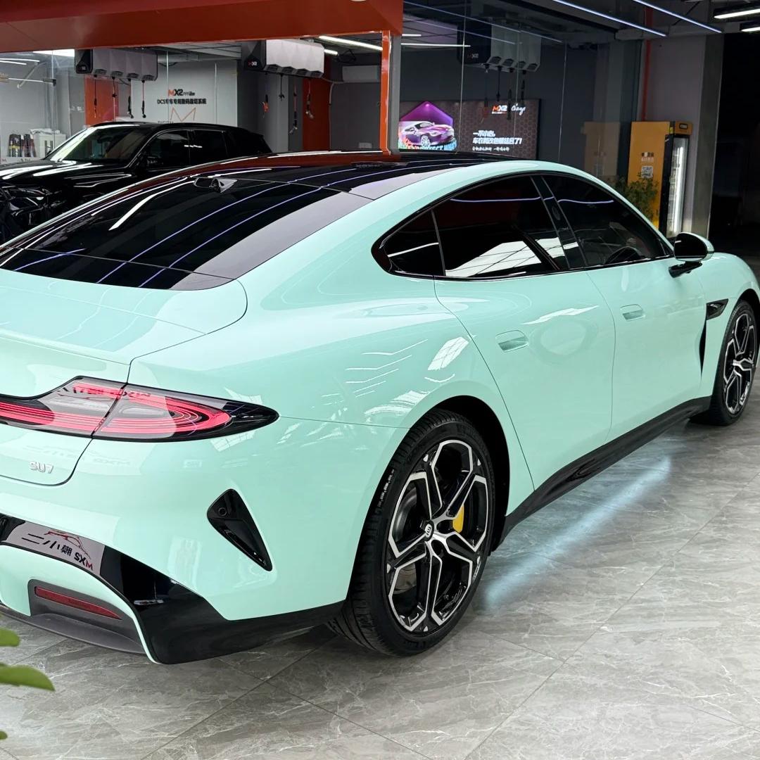 TPU Glossy Cragginess Green Colored PPF Paint Protection Film