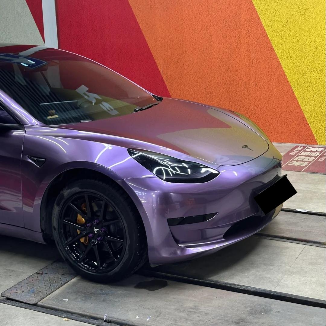 Gloss Liquid Russet Purple Car Vinyl Wrap PET