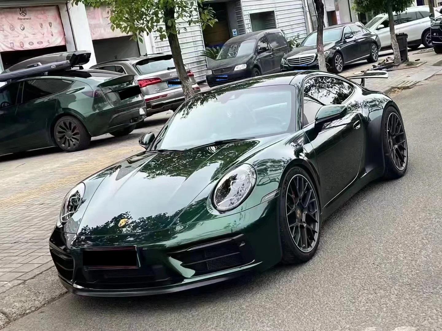 Glossy Paint Metalic Midnight Green Car Vinyl Wrap PET