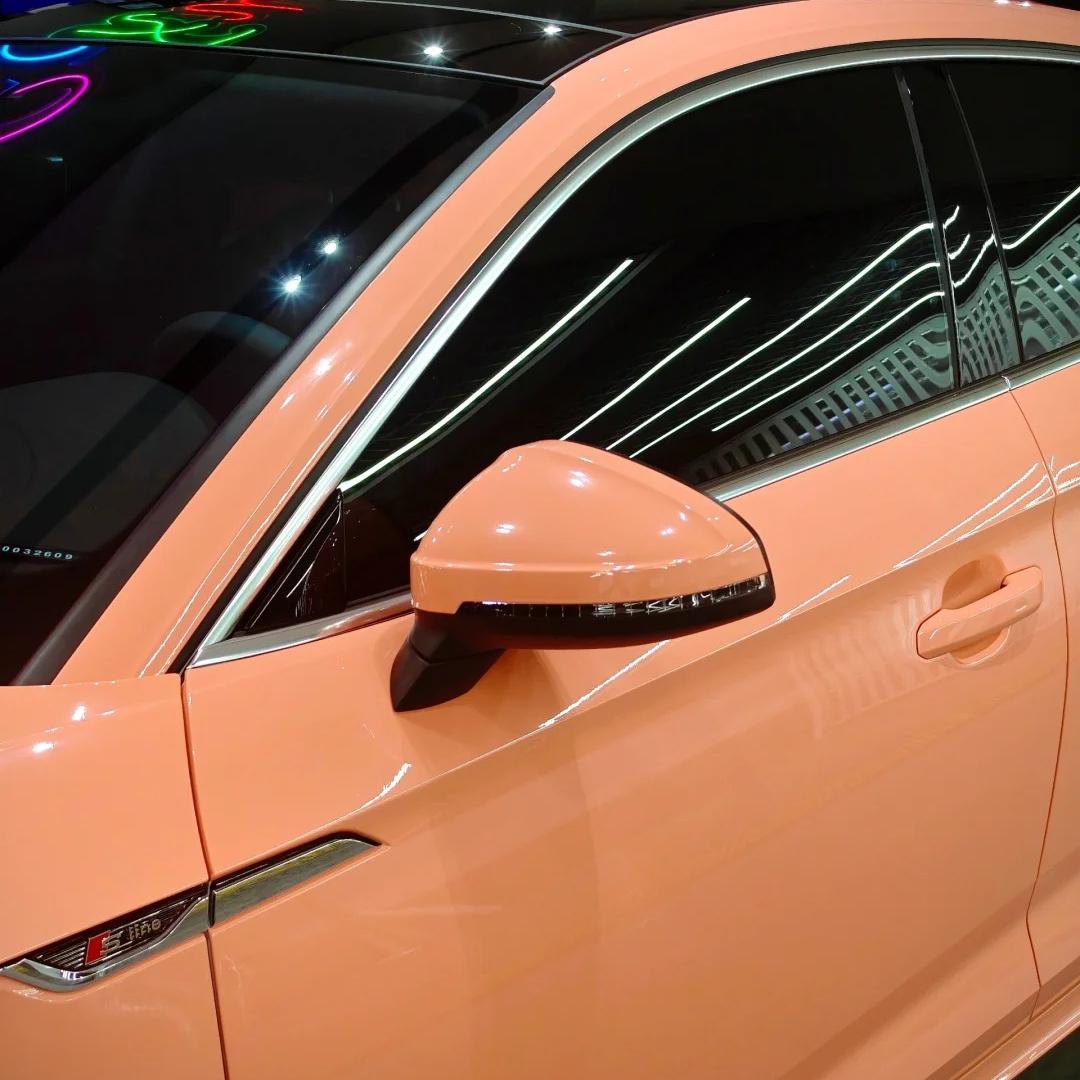 Gloss Salmon Pink Car Vinyl Wrap