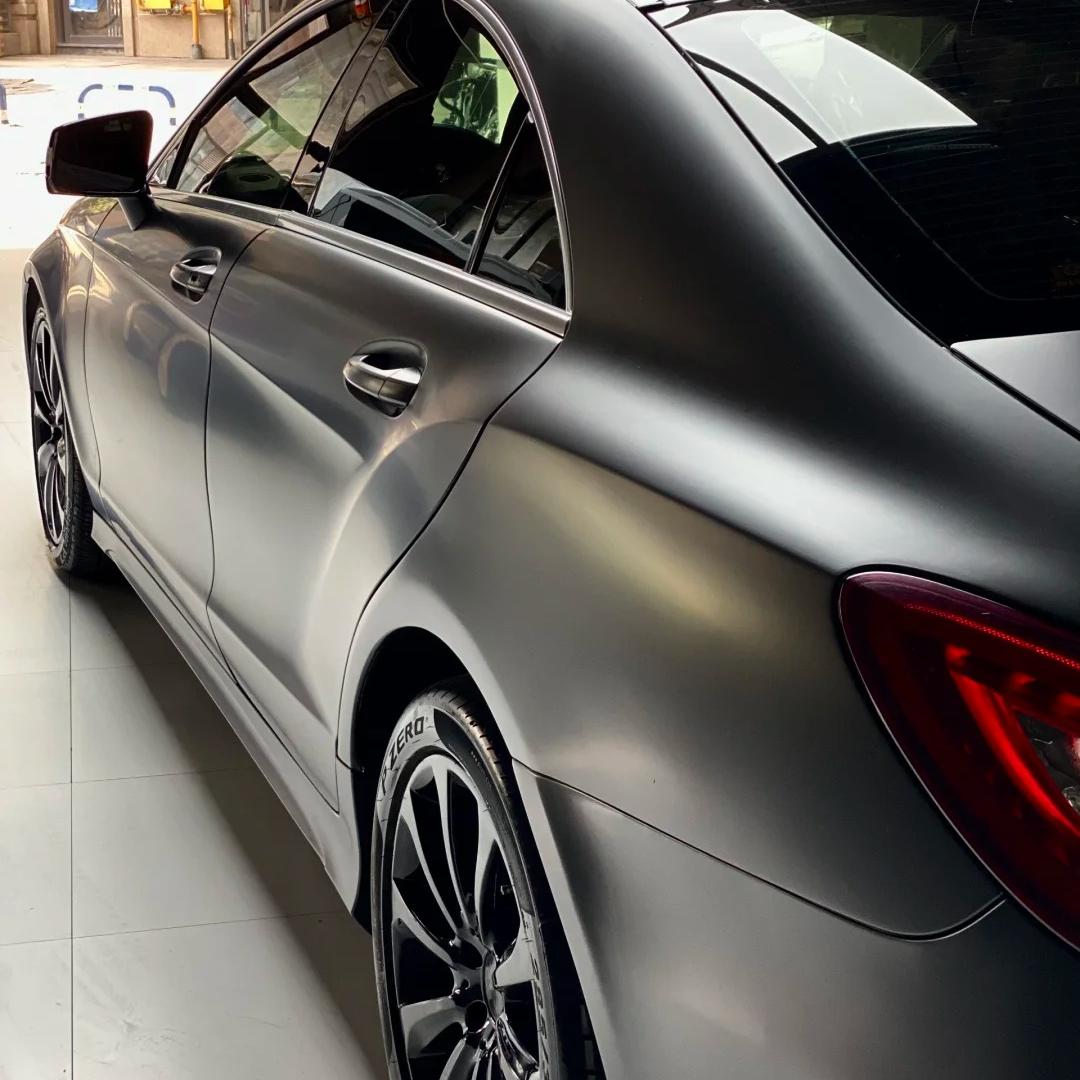 Matte Metallic Satin Mountain Grey Car Vinyl Wrap PET