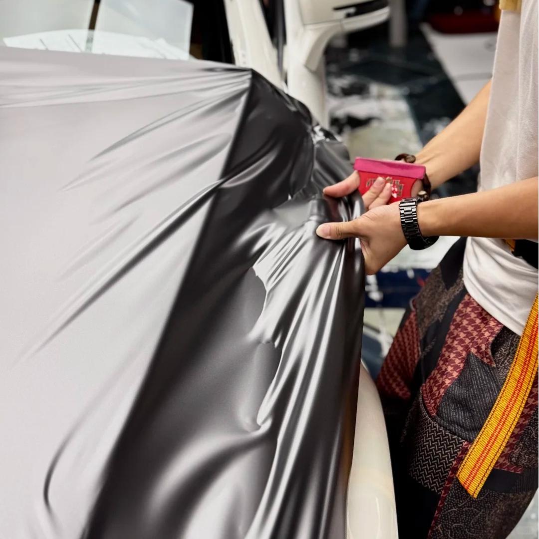 Matte Metallic Satin Mountain Grey Car Vinyl Wrap PET