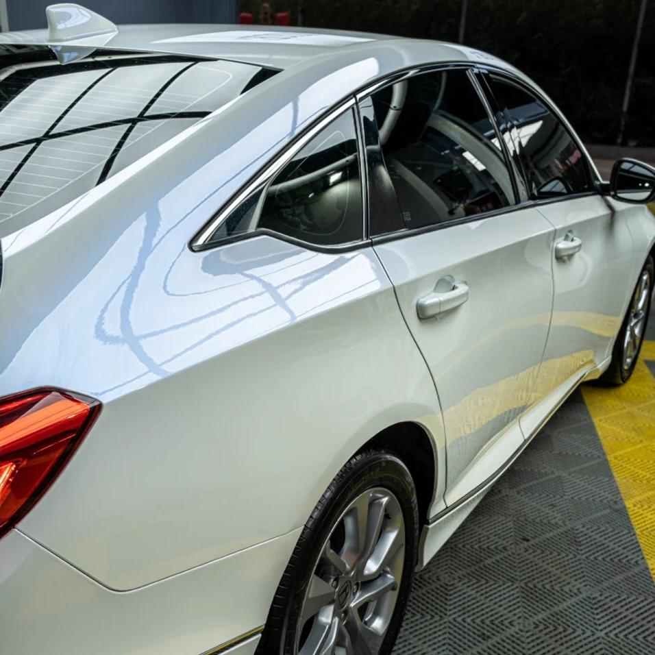 Gloss Metallic Chameleon Diamond Blue White Car Vinyl Wrap