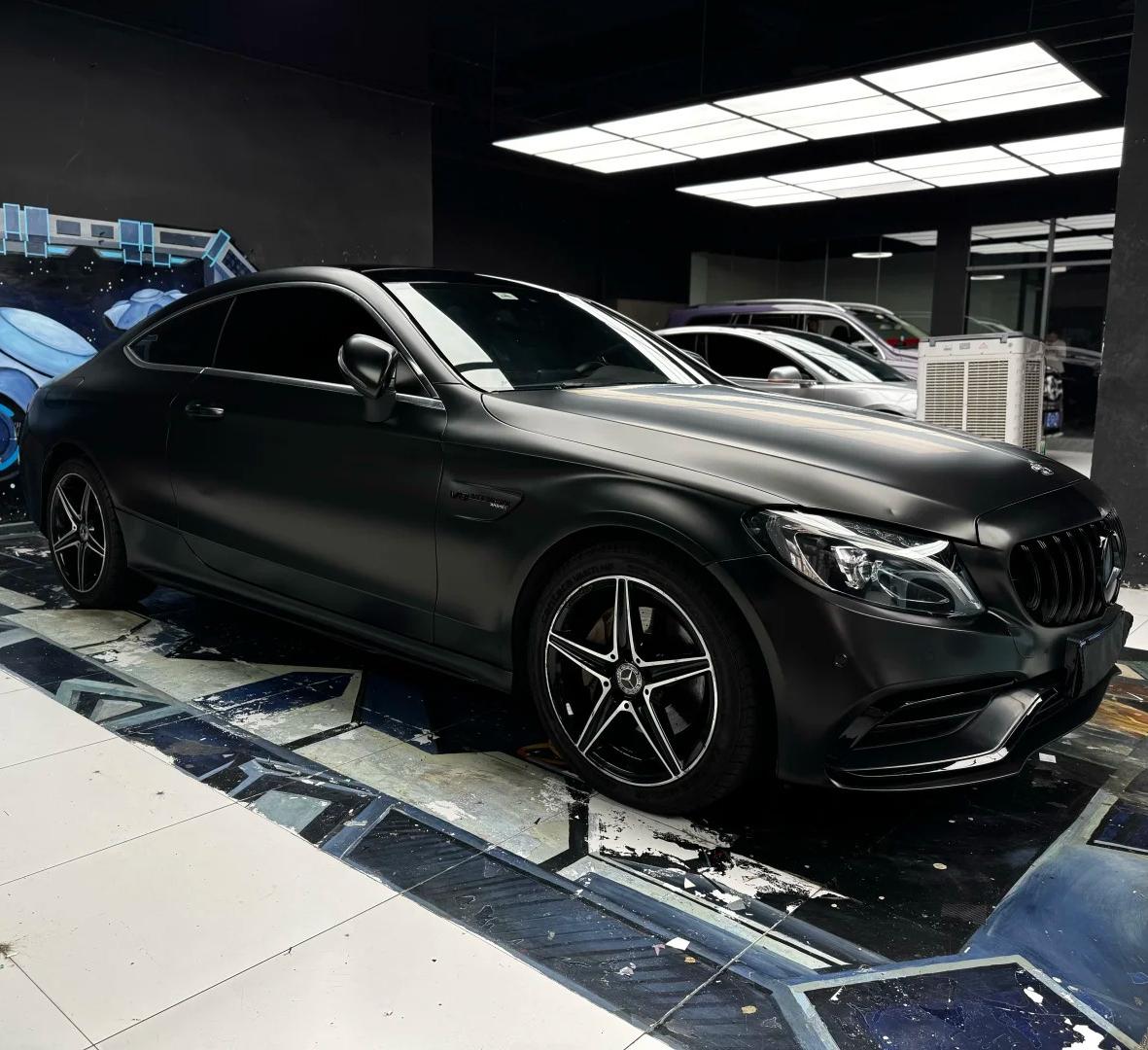 Matte Metallic Satin Gold Dust Black Car Vinyl Wrap PET