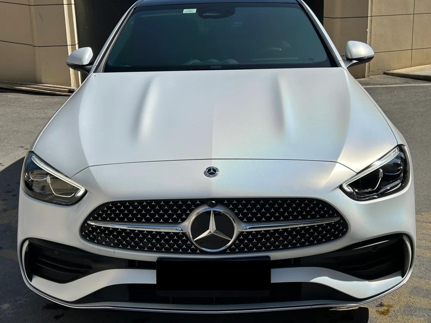 Matte Metallic Rainbow Laser White Car Vinyl Wrap PET