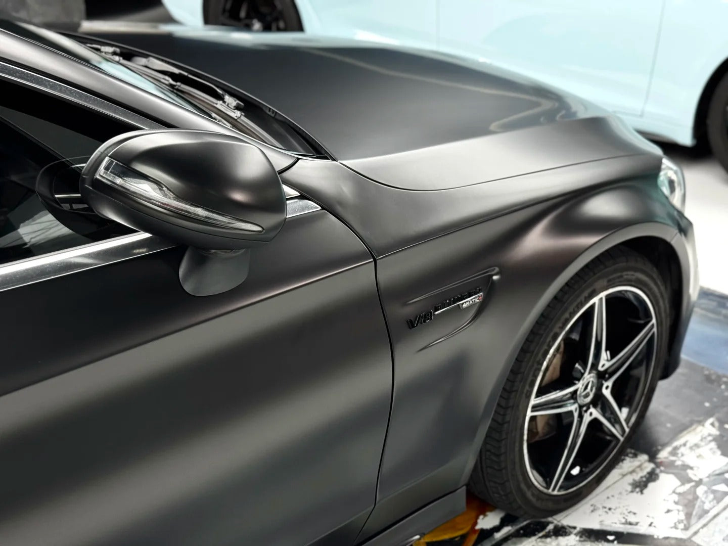 Matte Metallic Satin Gold Dust Black Car Vinyl Wrap PET