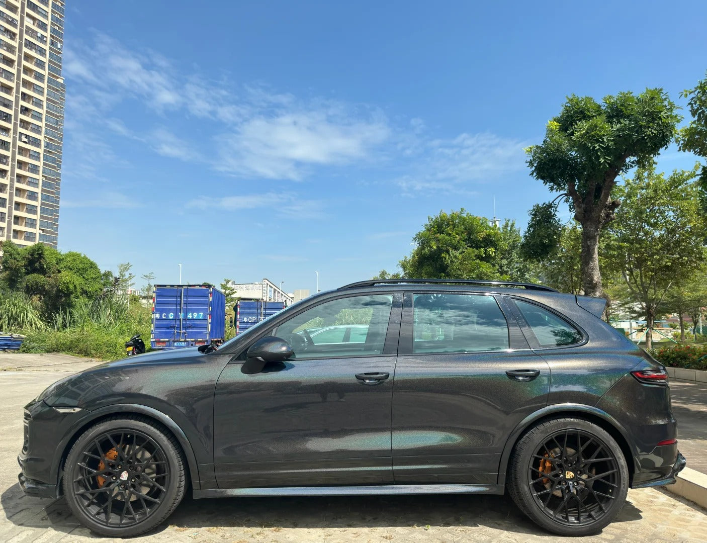 Gloss Metallic Rainbow Laser Black Car Vinyl Wrap PET