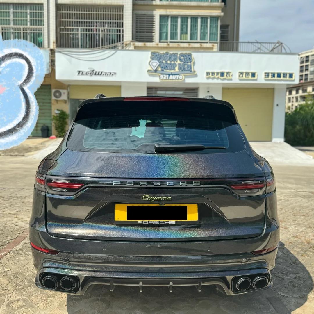 Gloss Metallic Rainbow Laser Black Car Vinyl Wrap PET