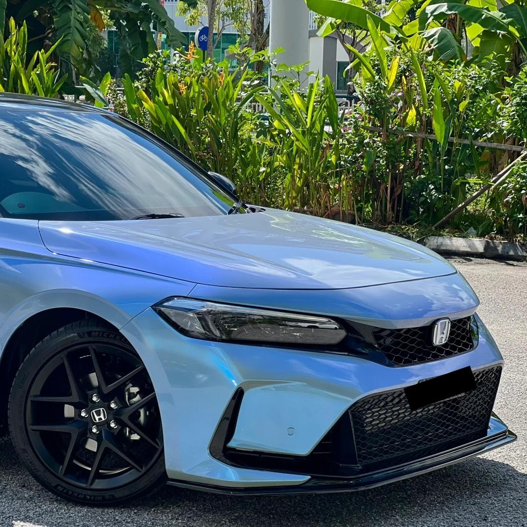 Glossy Twin Candy Grey Blue Color Fliper Car Vinyl Wrap