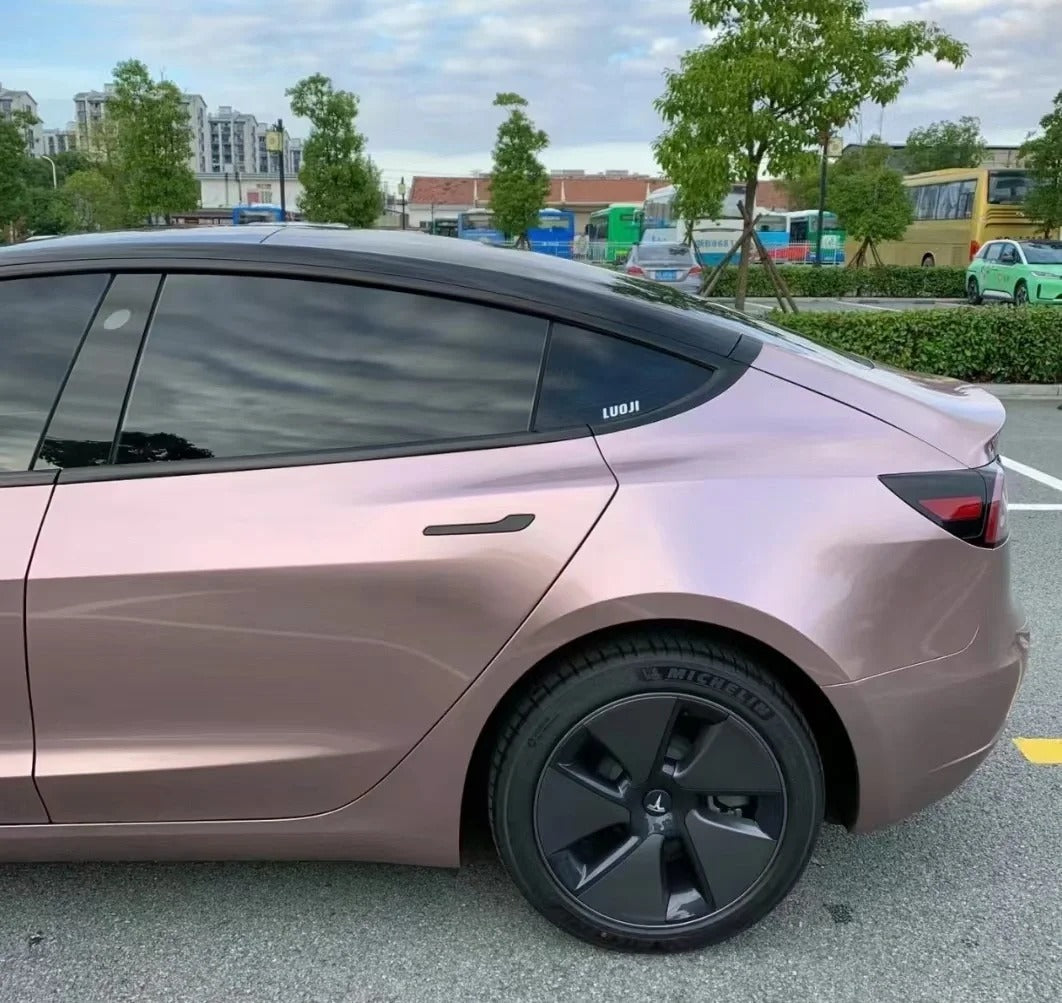 Gloss Metallic Frozen Berry Pink Car Vinyl Wrap PET