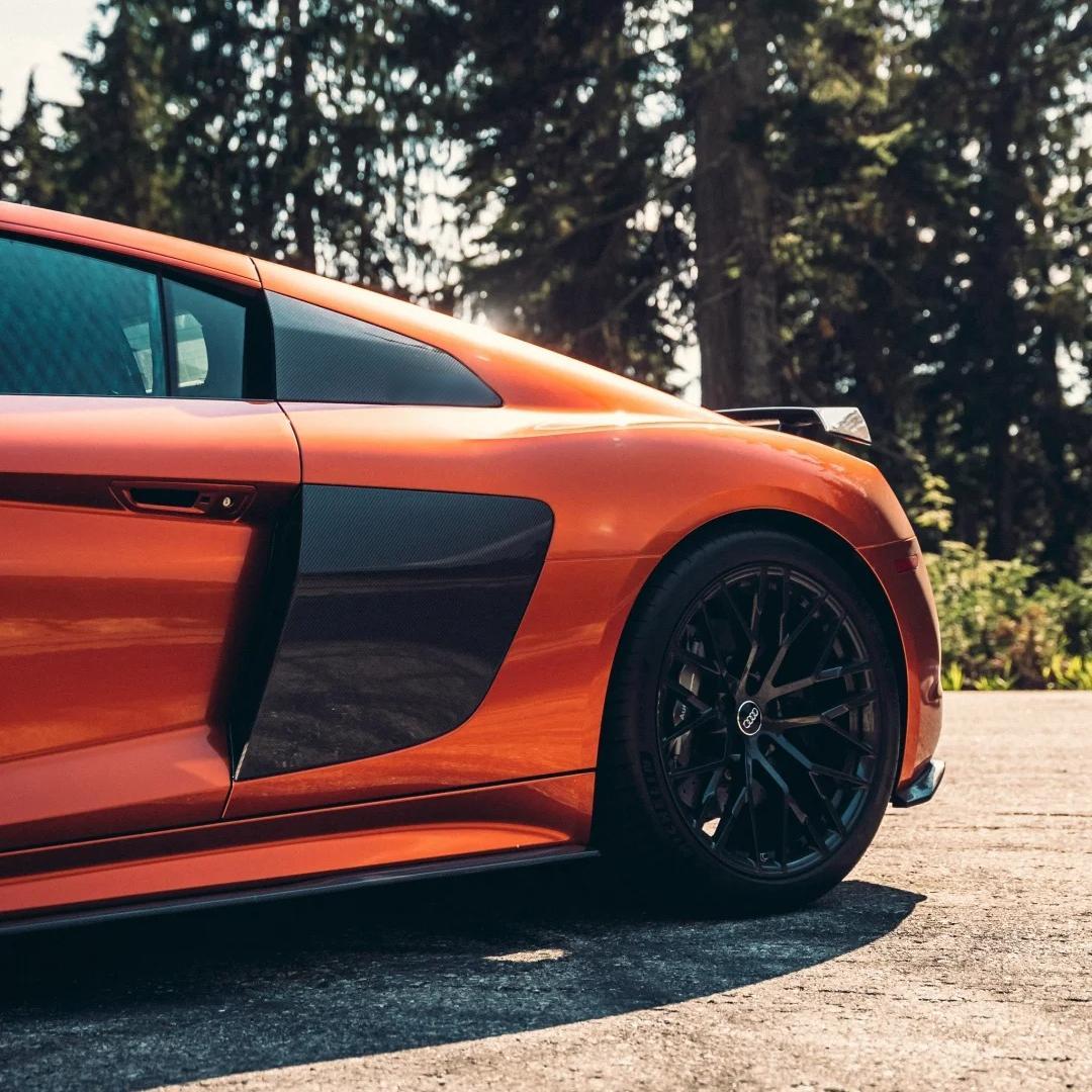 Gloss Metallic Paint Orange Car Vinyl Wrap PET