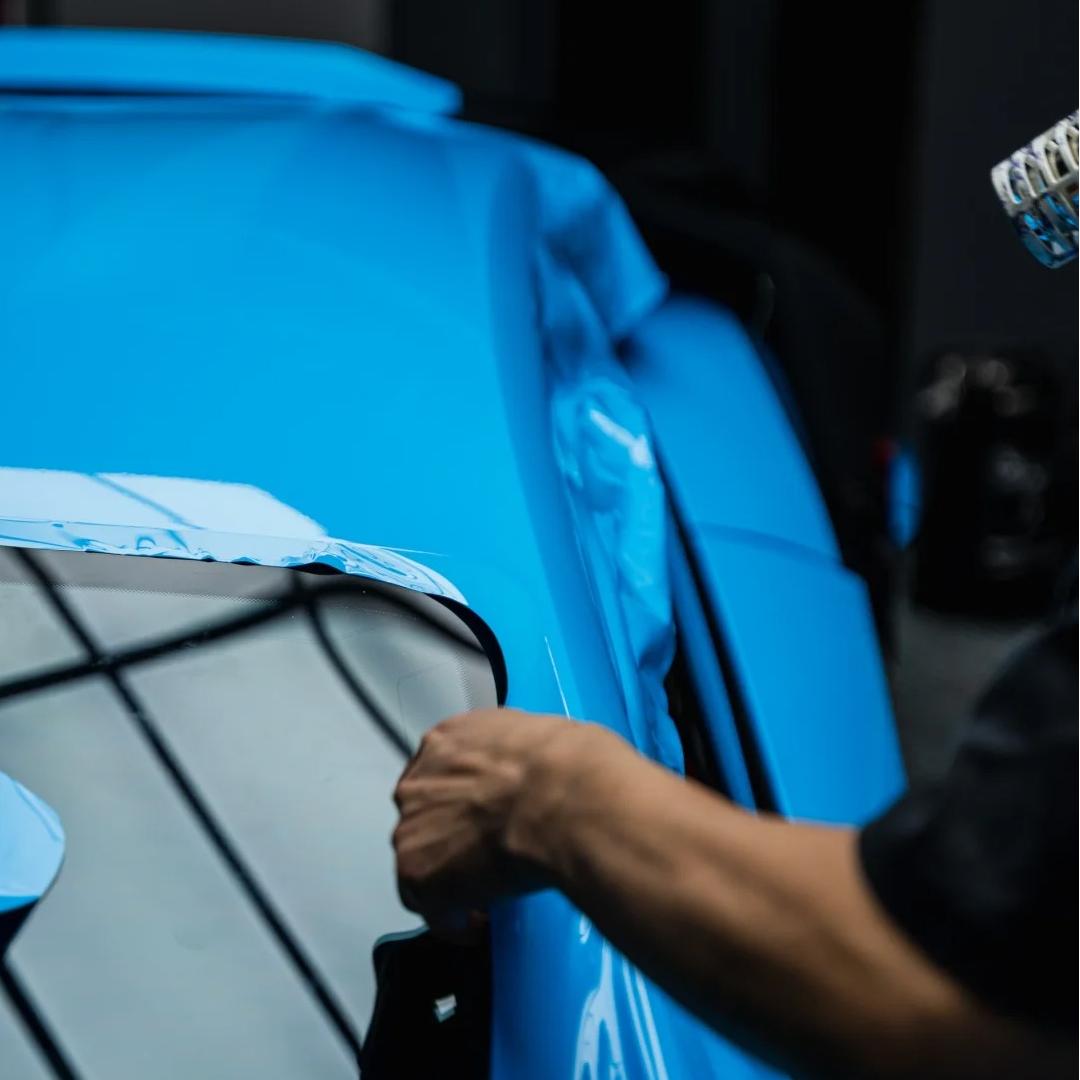 Gloss Crystal Sky Blue Car Viny Wrap PET
