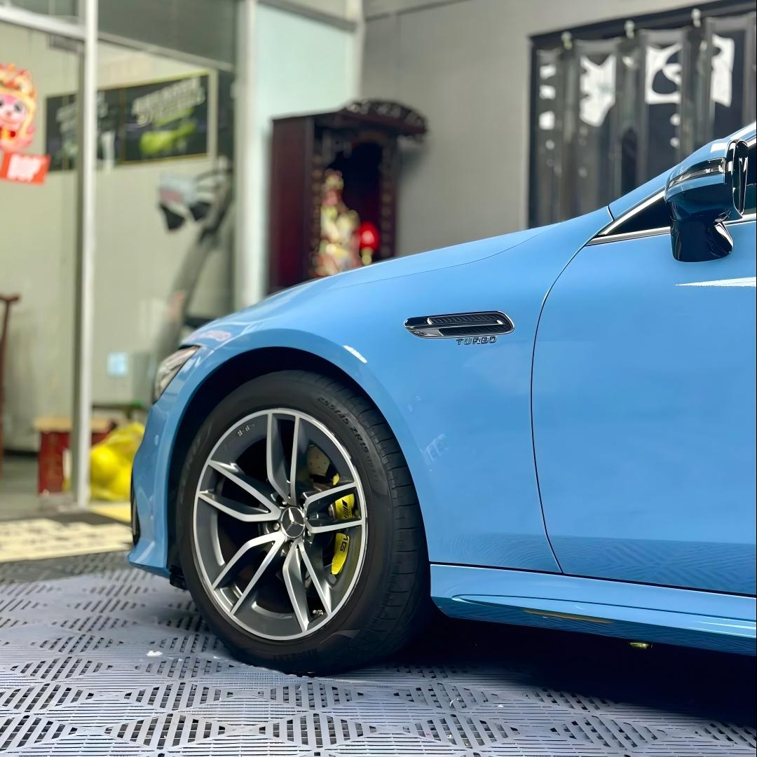 china blue wrap car
