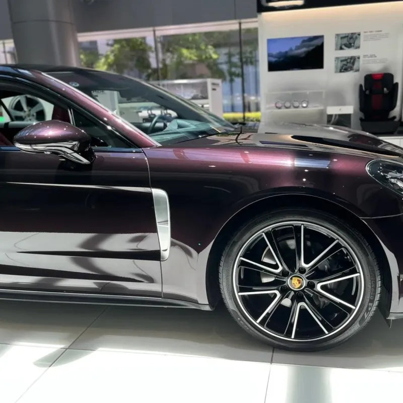 Gloss Amethyst Purple Car Vinyl Wrap Porsche PET