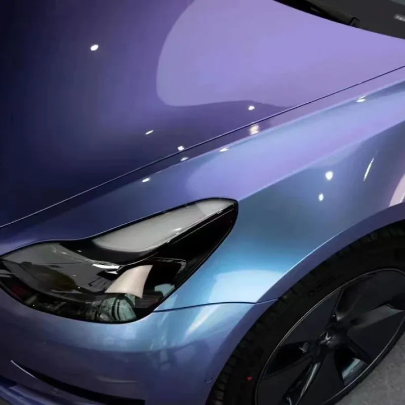 Gloss Metallic Chameleon Grey Purple Car Vinyl Wrap PET