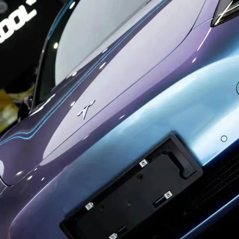 Gloss Metallic Chameleon Grey Purple Car Vinyl Wrap PET