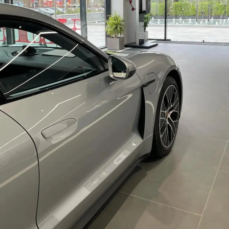 Gloss Dolomite Silver Car Vinyl Wrap Porsche