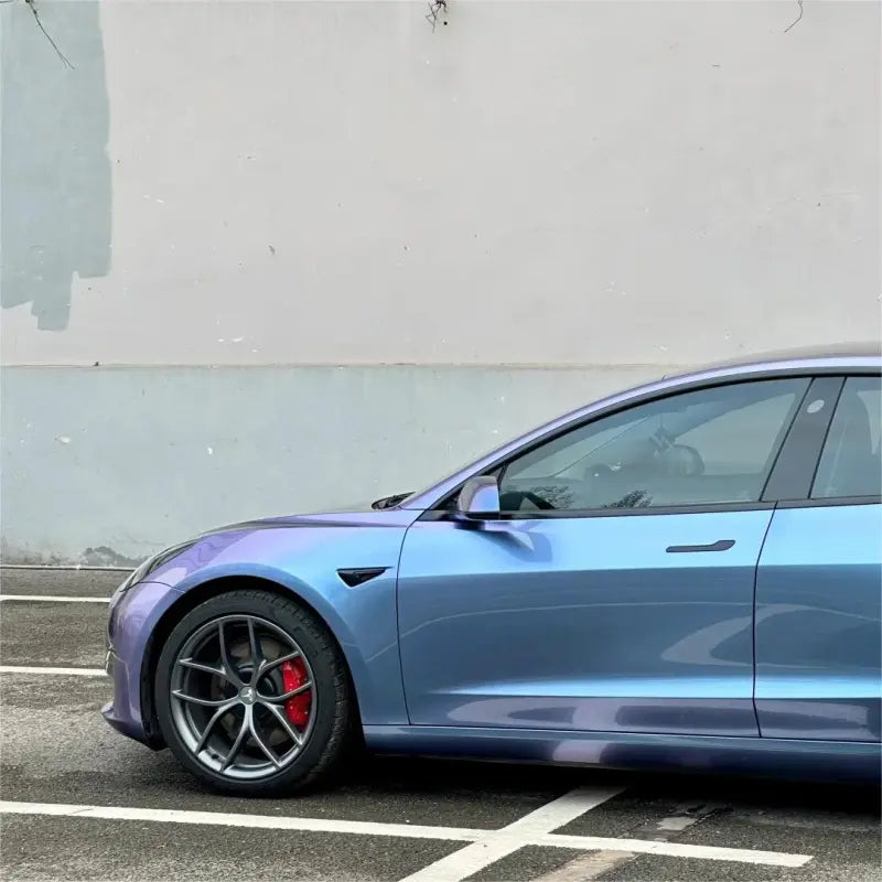 Gloss Metallic Chameleon Grey Purple Car Vinyl Wrap PET