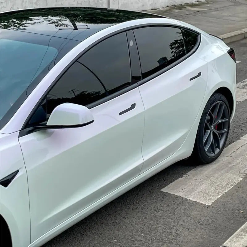 Gloss Chameleon Pearl Purple White Car Vinyl Wrap PET