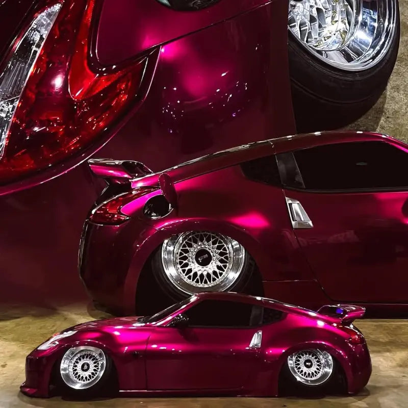 Gloss Metallic Rubellite Purple Car Vinyl Wrap PET Wildberry