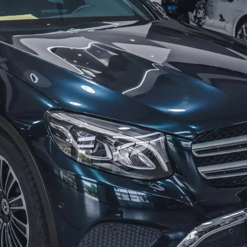Gloss Metallic Turquoise Green Car Vinyl Wrap Benz PET