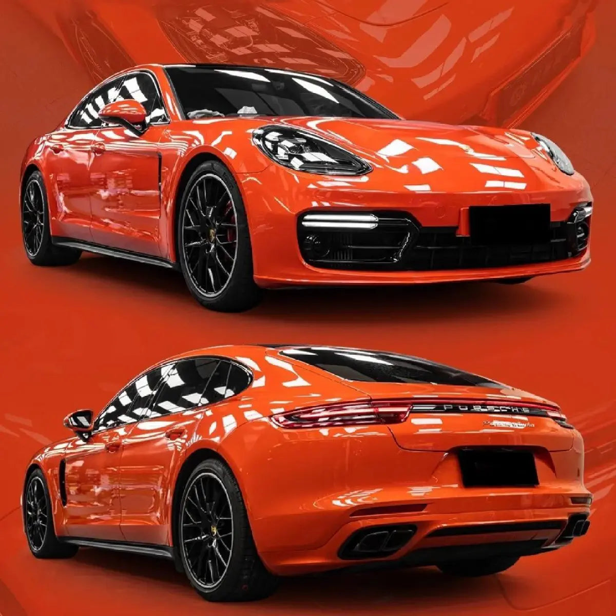 Gloss Porsche Orange Car Vinyl Wrap PET