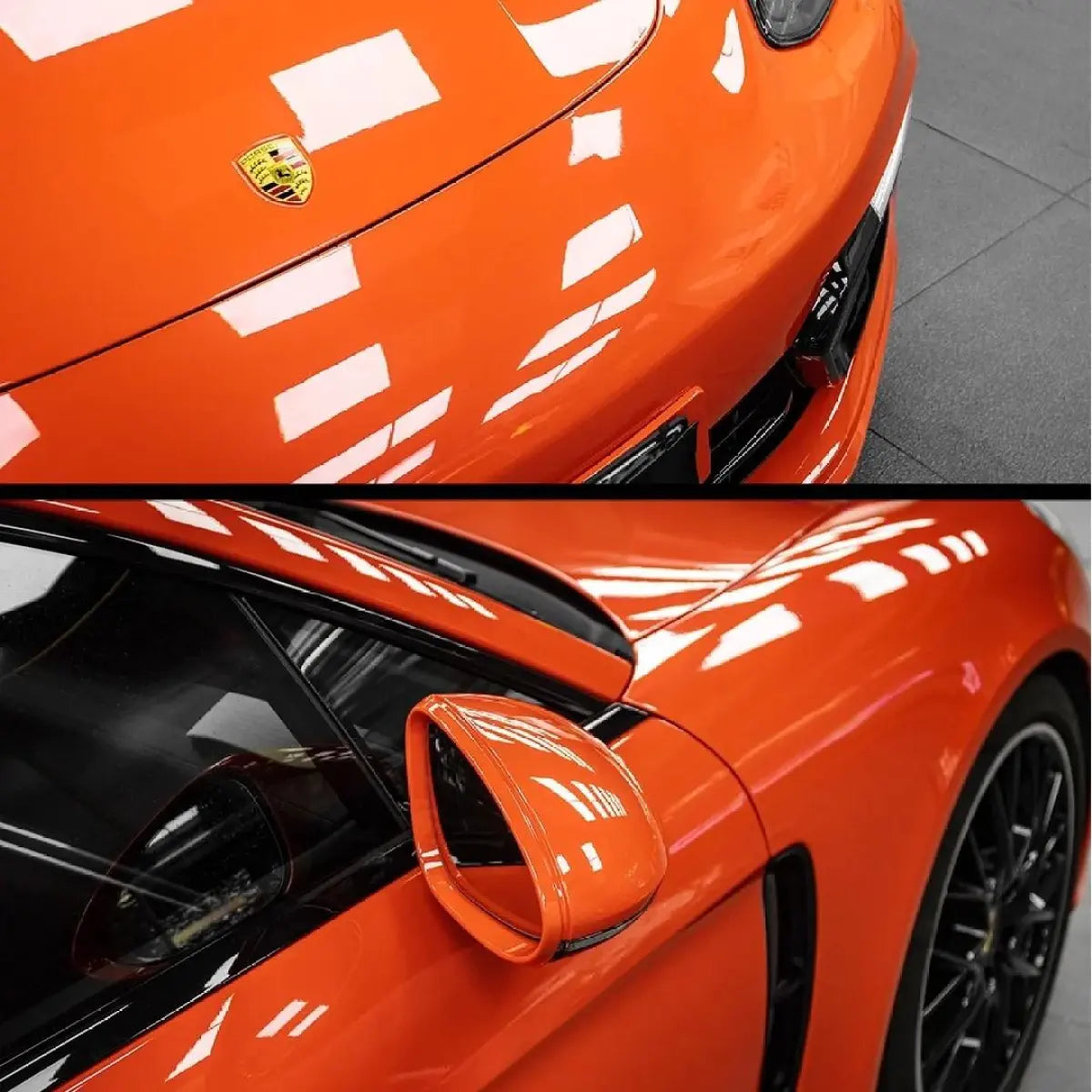 Gloss Porsche Orange Car Vinyl Wrap PET