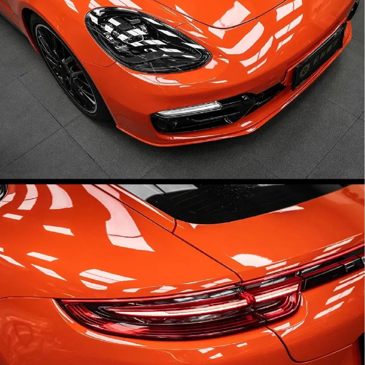 Gloss Porsche Orange Car Vinyl Wrap PET