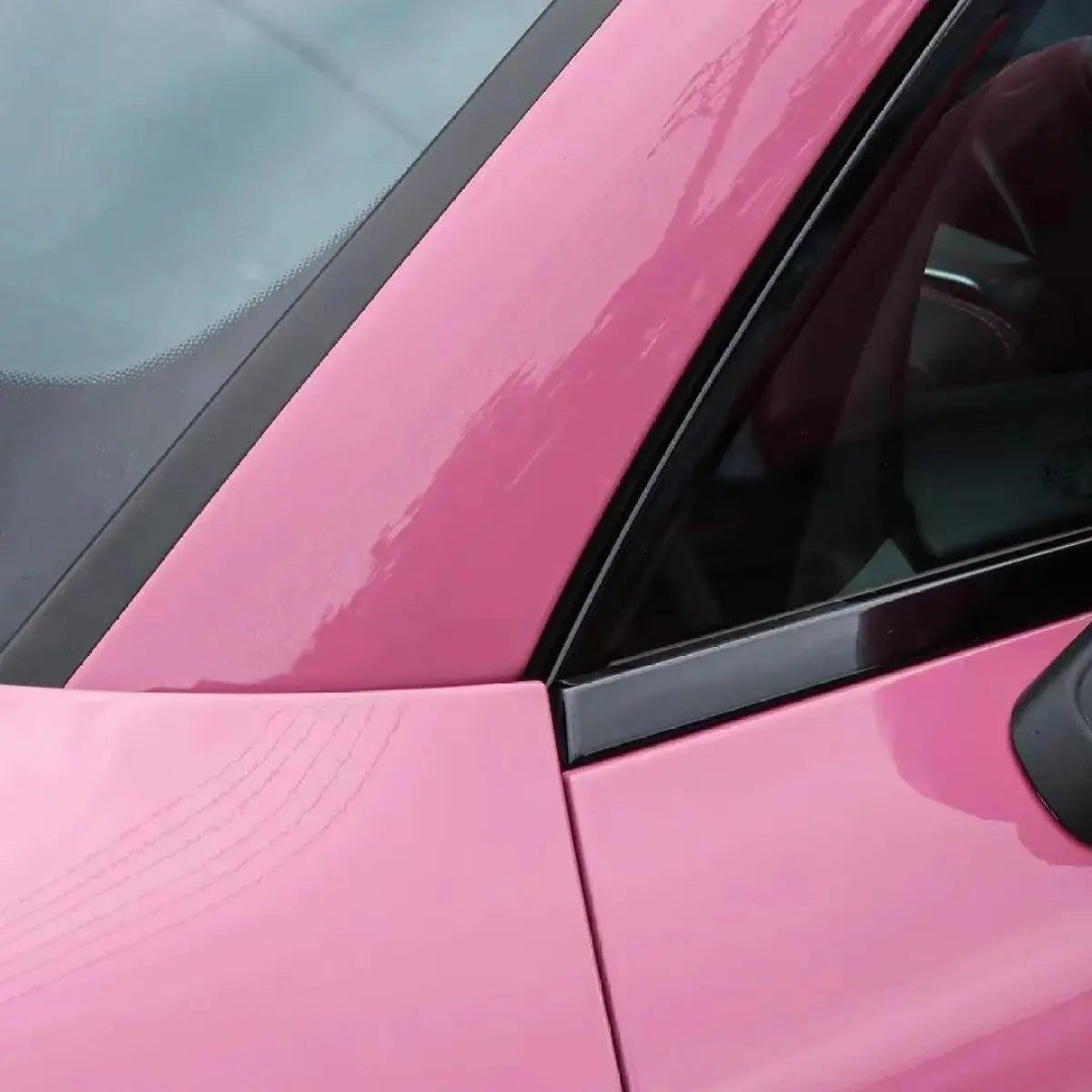Gloss Tulip Pink Car Vinyl Wrap PET