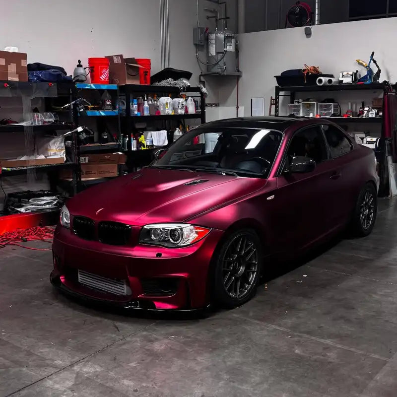 Matte Chrome Metallic Romance Red Car Vinyl Wrap