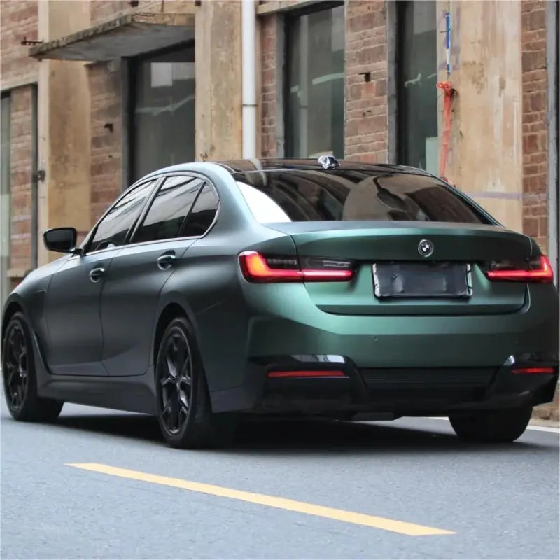 Matte Emerald Green Car Vinyl Wrap BWM I3