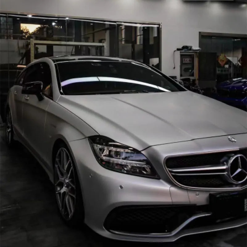 Matte Metallic Satin Silver Car Vinyl Wrap