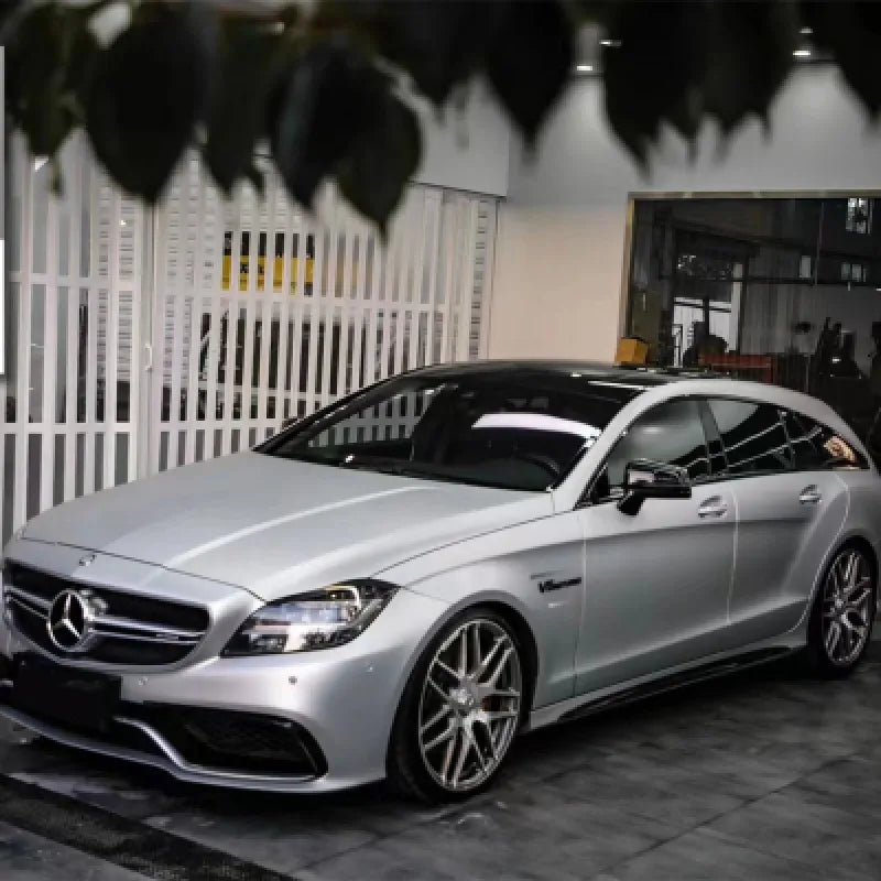 Matte Metallic Satin Silver Car Vinyl Wrap